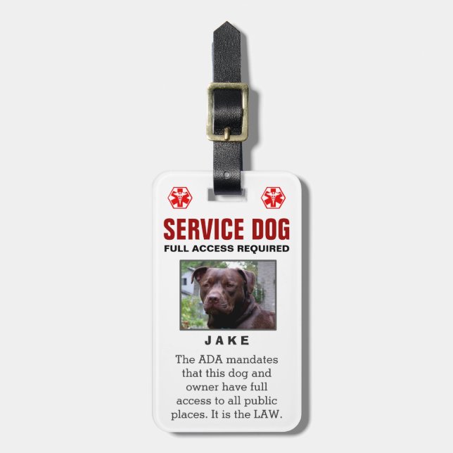 Service Dog - Full Access Required Badge Luggage Tag (Front Vertical)