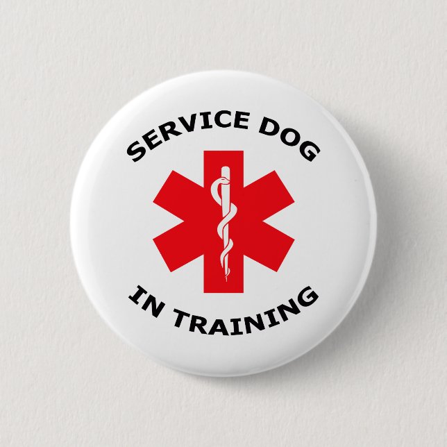 SERVICE DOG IN TRAINING 2 INCH ROUND BUTTON (Front)