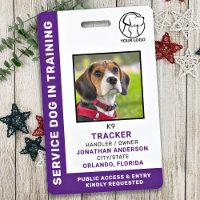 Service Dog In Training Custom Logo Photo ID