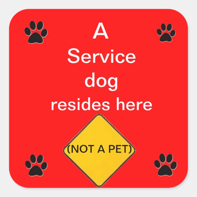 Service dog lives here sticker (Front)