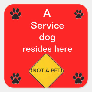 Service Dog Lives Here Sticker