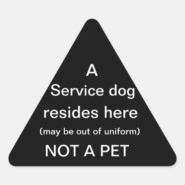 Service dog resides here sticker black (Front)