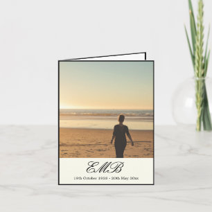 Service funéraire Monogramme Photo Invitation