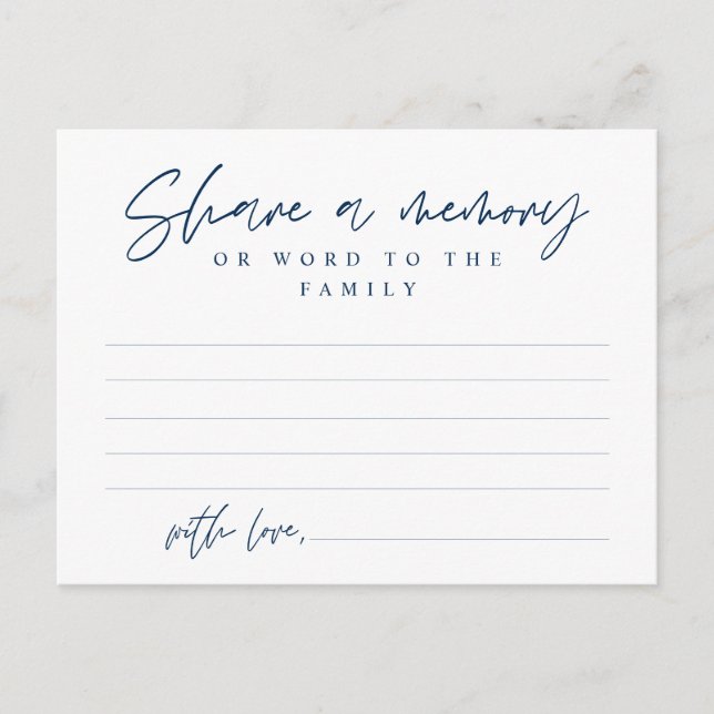 Service funéraire, Partager une mémoire, Carte de  (Devant)