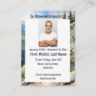 Service Memorial Invitation Vélo Aquarelle