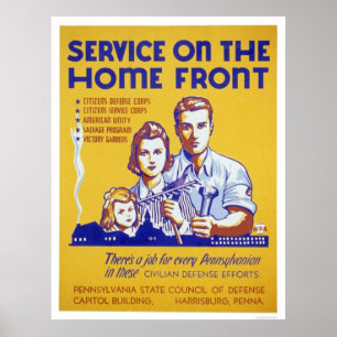Service On The Homefront WPA Poster