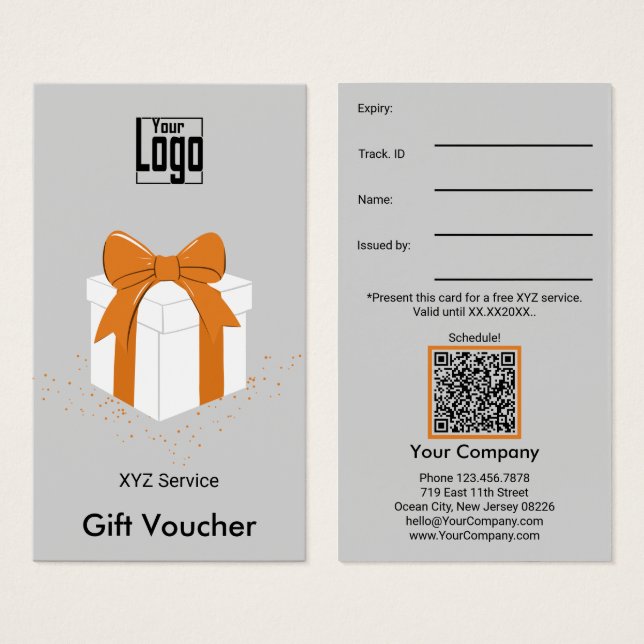Service sophistiqué Carte cadeau d'entreprise (Devant & derrière)