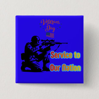 Service To Nation deep blue 2 Inch Square Button