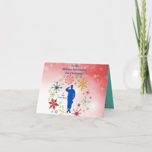 Serviceman Folded Greeting Card (Front)