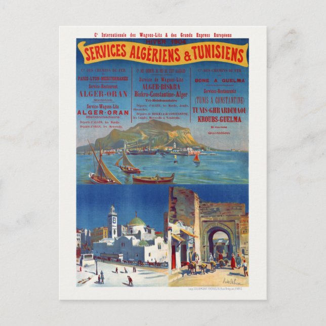Services Algériens et Tunisiens Vintage Poster 190 Postcard (Front)