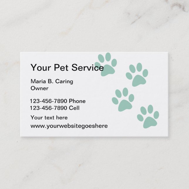 Services aux animaux de compagnie Cartes de visite (Devant)