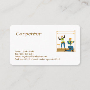 services de menuisier carte de visite modifiable