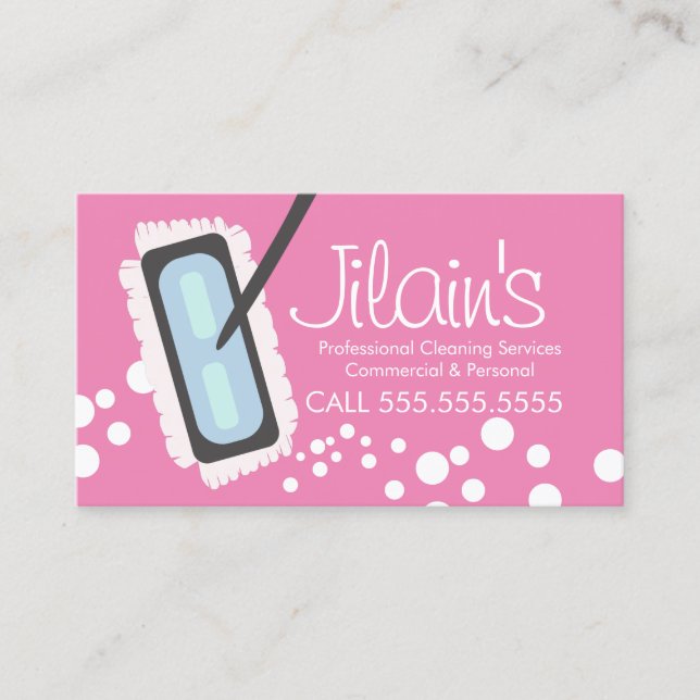 Services de nettoyage Bubbles Mop Carte de visite  (Devant)