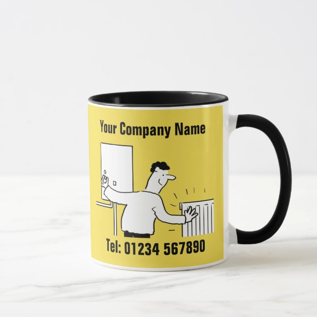 Services de plomberie et de chauffage Cartoon Mug (Droite)