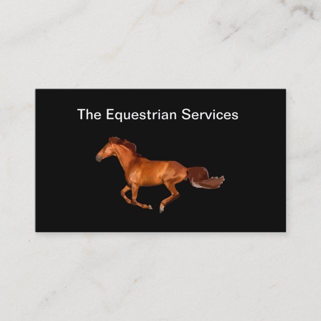 Services équestres Cartes de visite de cheval (Devant)