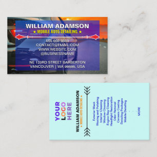 Services of Auto Detailing, Auto Repair Logo Business Card