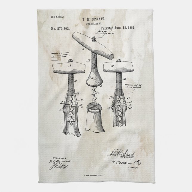 Serviette 1883 d'impression de brevet de (Vertical)