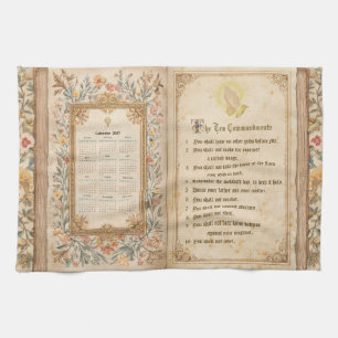 Serviette 2027 Calendrier Dix Commandements Monast