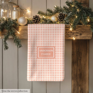 Serviette à carreaux corail personnalisée de style