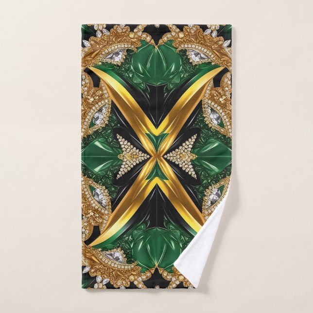 Serviette à main aux couleurs jamaïcaines (Serviette à main)