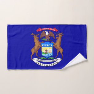 Serviette à main avec Drapeau de Michigan State, U