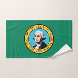 Serviette à main avec Drapeau de Washington State,