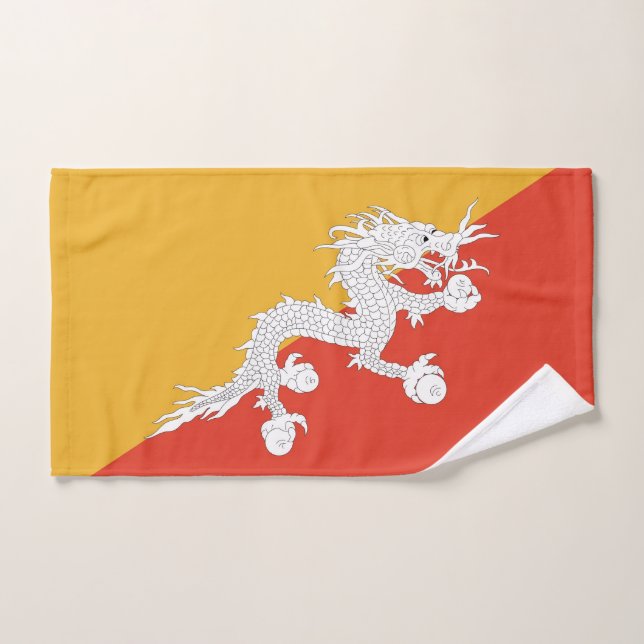 Serviette à main avec Drapeau du Bhoutan (Serviette à main)