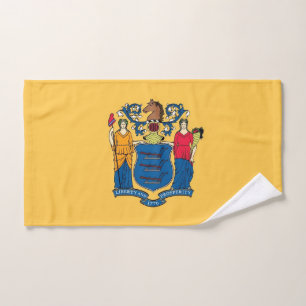 Serviette à main avec Drapeau du New Jersey State,