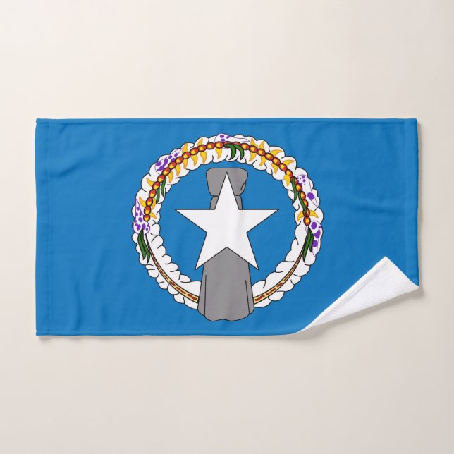 Serviette à main avec Drapeau du nord de Mariana,  (Serviette à main)