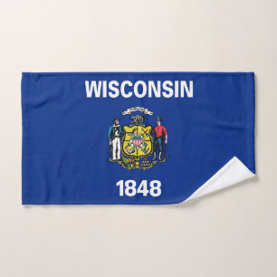 Serviette à main avec Drapeau du Wisconsin State,