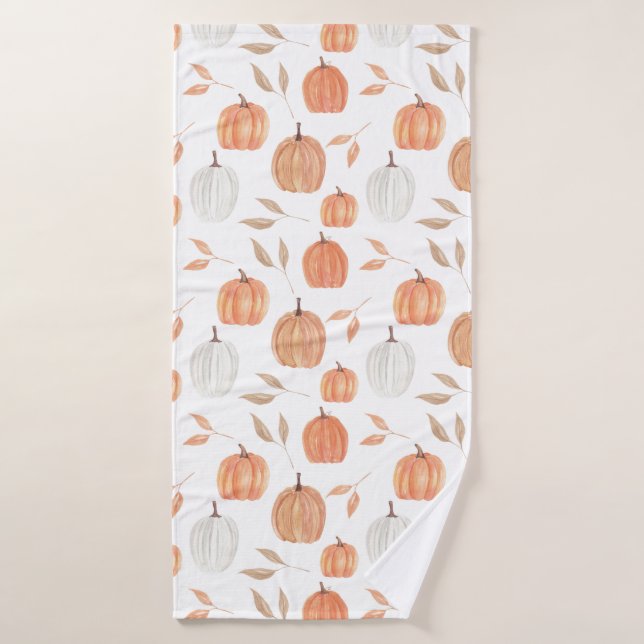 Serviette à main Citrouille et Feuille automne (Serviette de bain)