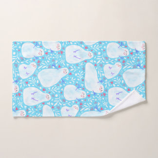 serviette à main de bonhomme de neige de Noël