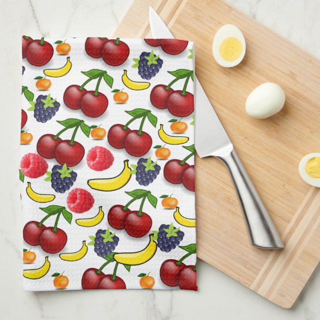 Serviette à main de cuisine aux fruits (Quart Plié)