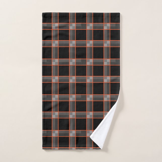Serviette à main noire orange (Serviette à main)