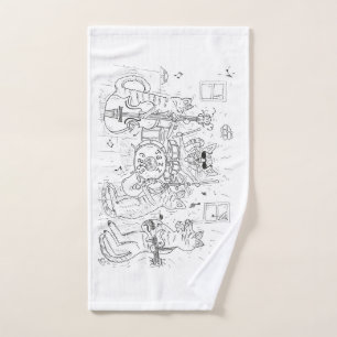 Serviette à main pour chats de jazz