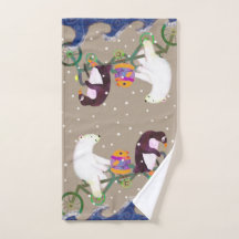 Serviette à main pour les amis d'hiver