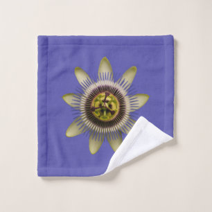 Serviette à médaillon floral bleu