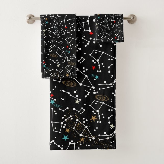Serviette à motif spatial (En situation)