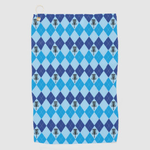 Serviette à motifs de losanges bleue de golf