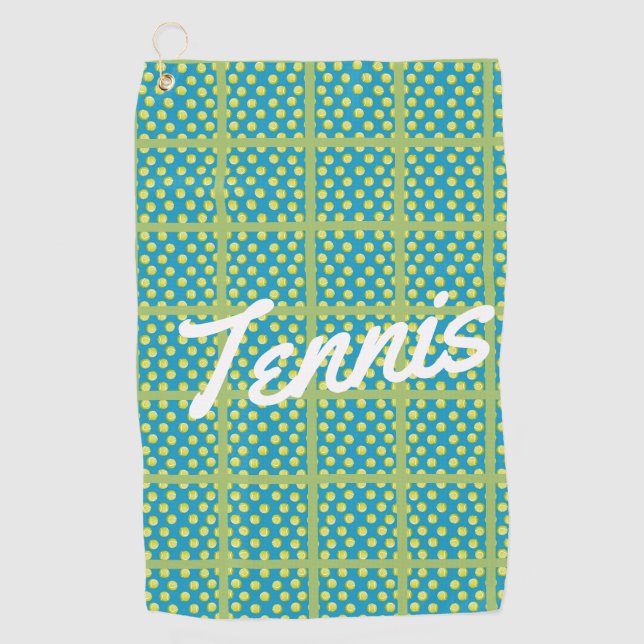 Serviette à sueur de tennis "Ball and Court" (Devant)