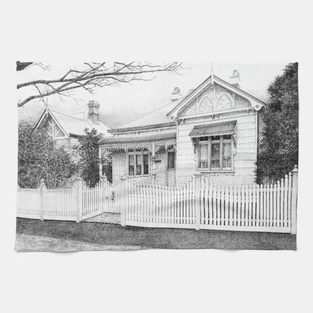 Serviette à thé - 'Kensington House' (Horizontal)