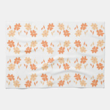 Serviette à thé Twin Flowers - pêche