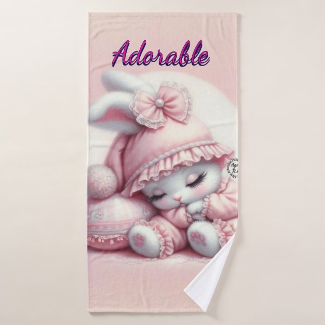 Serviette adorable pour bébé - Serviette à capucho (Serviette de bain)