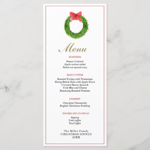 Serviette avec arc dîner de Noël Menu