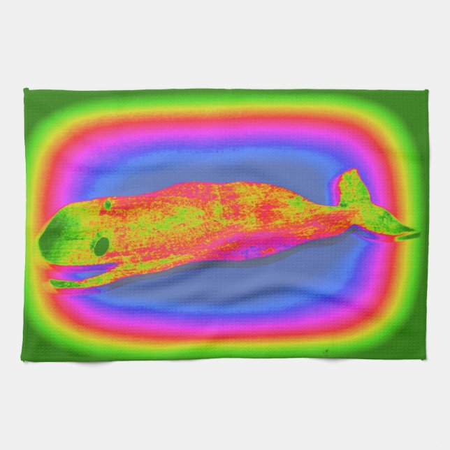 serviette baleine psychédélique souriante (Horizontal)