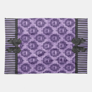 Serviette baroque gothique de crânes de Halloween