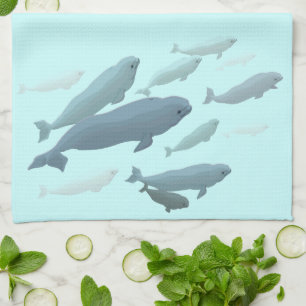 Serviette Béluga Serviettes de cuisine Baleine Bél
