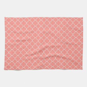 Serviette blanche de corail de tissu de cuisine de