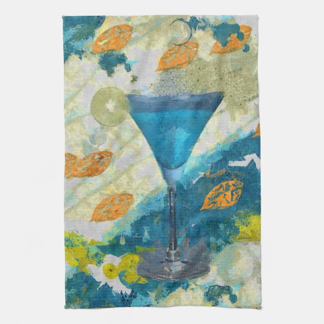 Serviette bleue de barre de margarita (Vertical)
