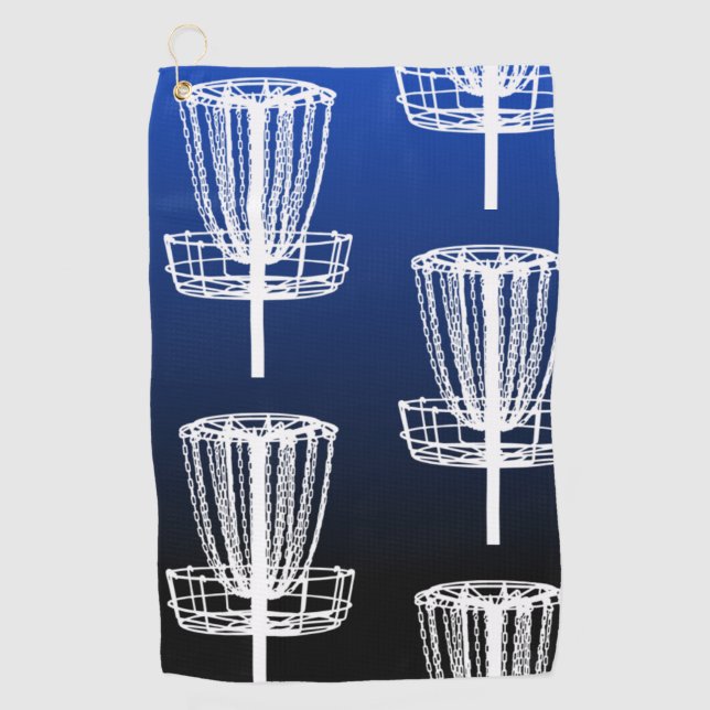 Serviette bleue de golf de disque de panier (Devant)